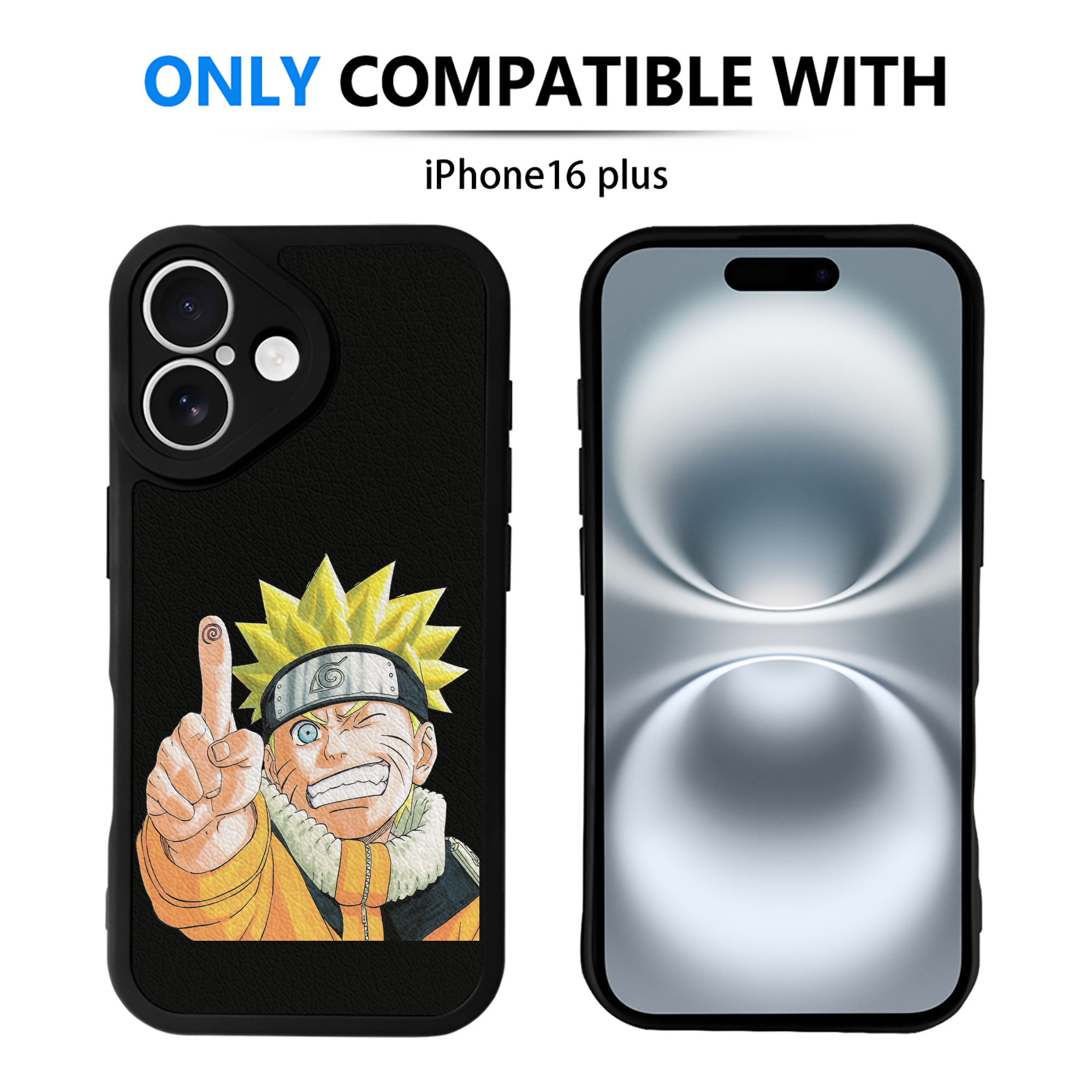 （画像用） NARUTO -ナルト- うずまき ナルト Uzumaki Naruto 【iPhone 16シリーズ対応】シリコンスマホケース（レザー調） 材質：シリコン